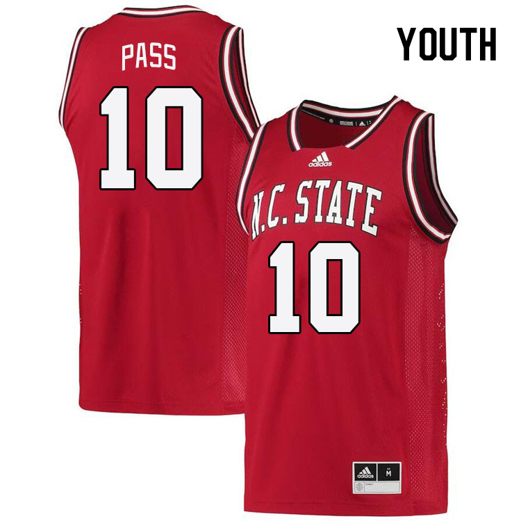 Youth #10 Breon Pass NC State Wolfpack College Basketball Jerseys Stitched Sale-Retro